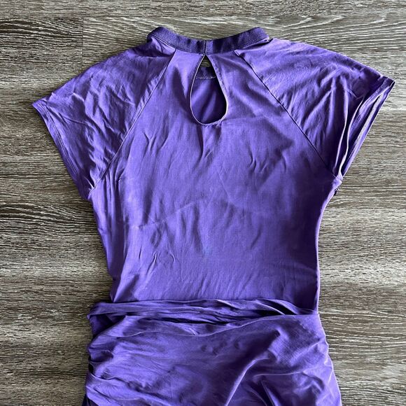 EUC Jacquemus La Robe Espelho Court Cupro Mini Dress Purple XL Cutout Bodycon - Picture 16 of 16